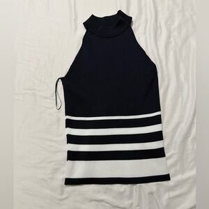 Elegant Navy and White Striped Women's Tank Top
